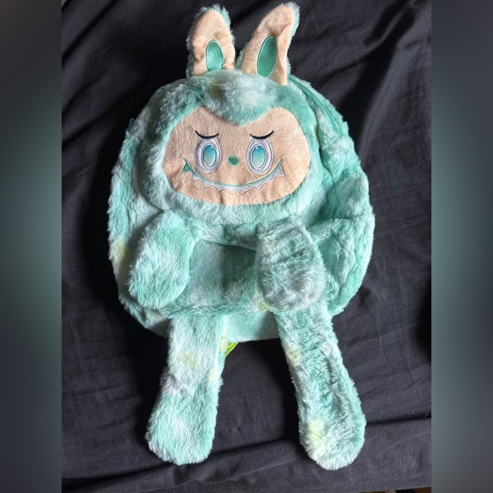Plush Labubu Backpack for Kids - Green